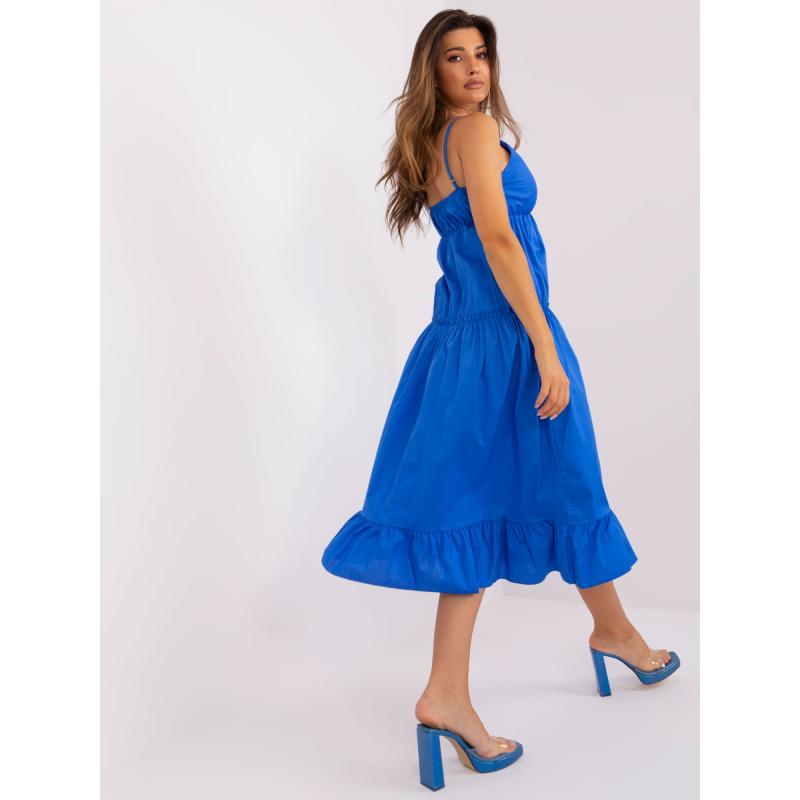 Női fodros midi ruha OCH BELLA sötétkék