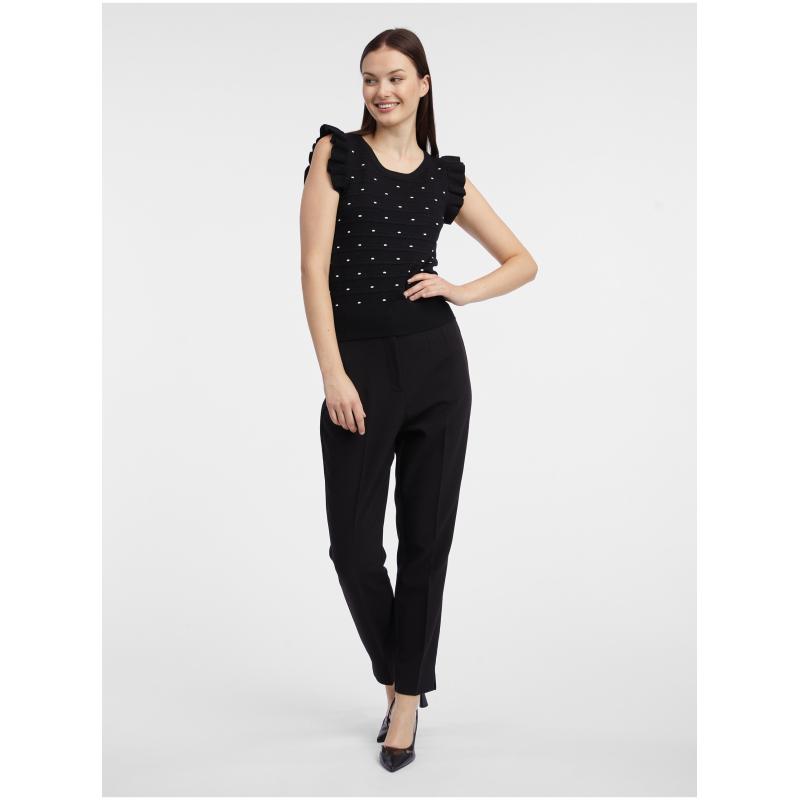 Černé dámské puntíkované svetrové tričko