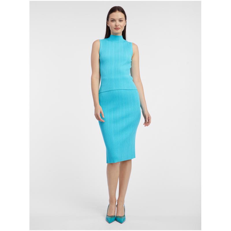 Modré dámske tričko so svetrom