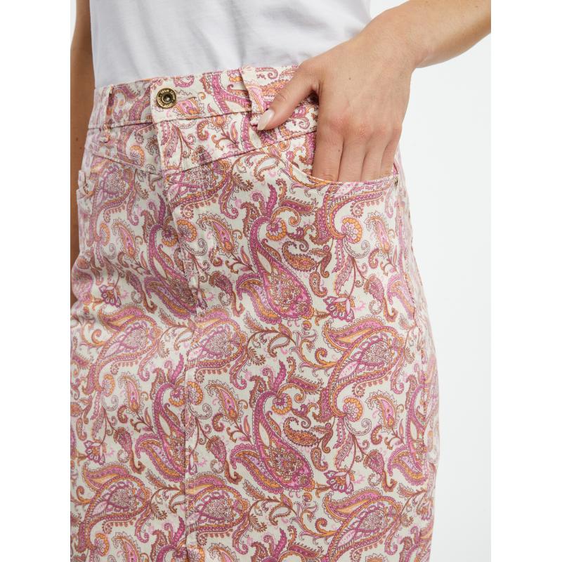 Růžová dámská vzorovaná džínová sukně