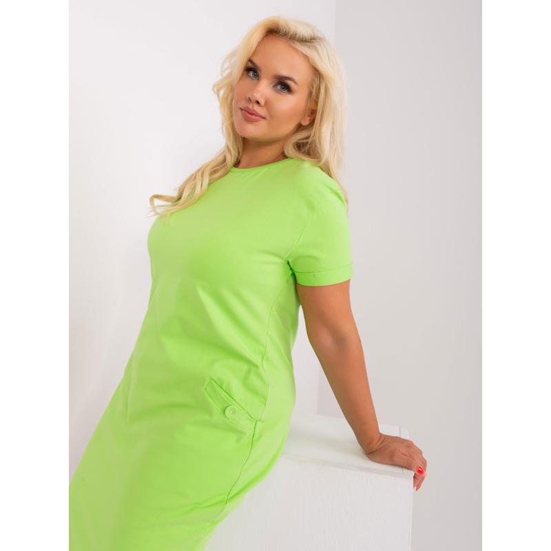 Női rövid ujjú plus size ruha ANETA világoszöld