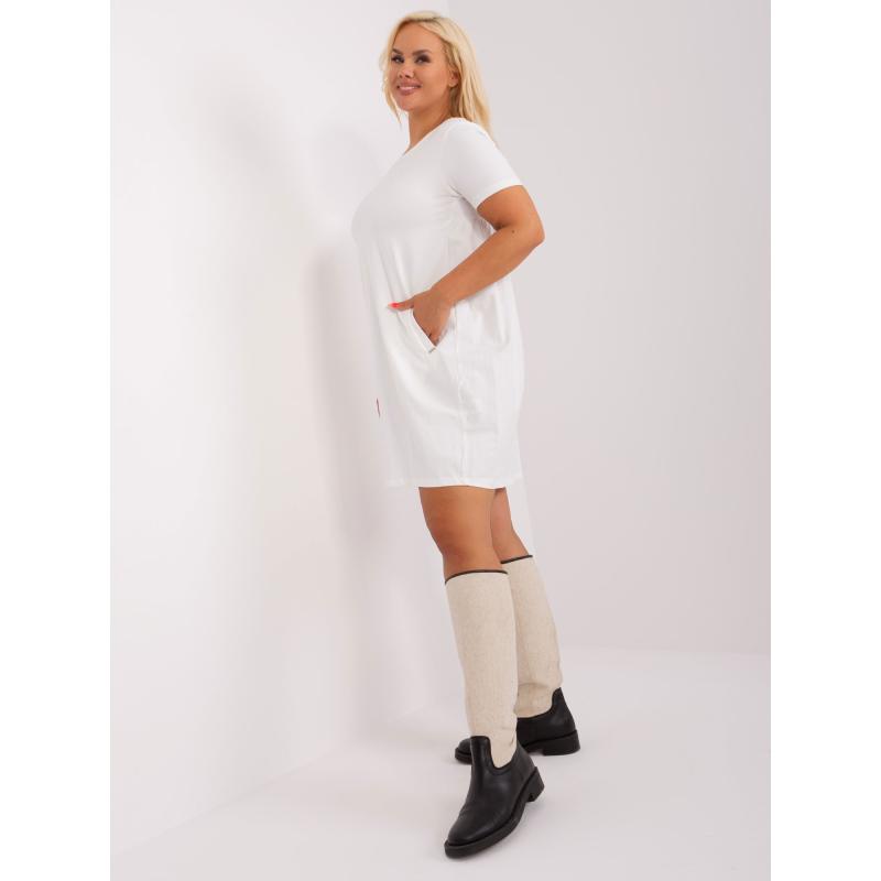 Női plus size pamut ruha BENOTA ekrü színben