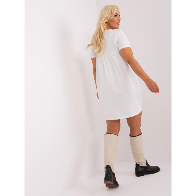 Női plus size pamut ruha BENOTA ekrü színben