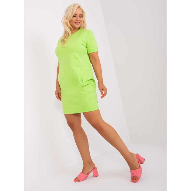 Dámské šaty ke kolenům plus size SUCA světle zelené  