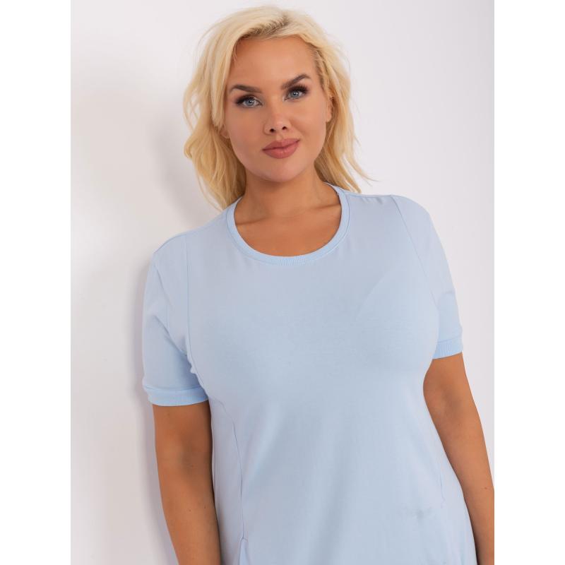 Dámské šaty plus size bavlněné TIFANY světle modré 