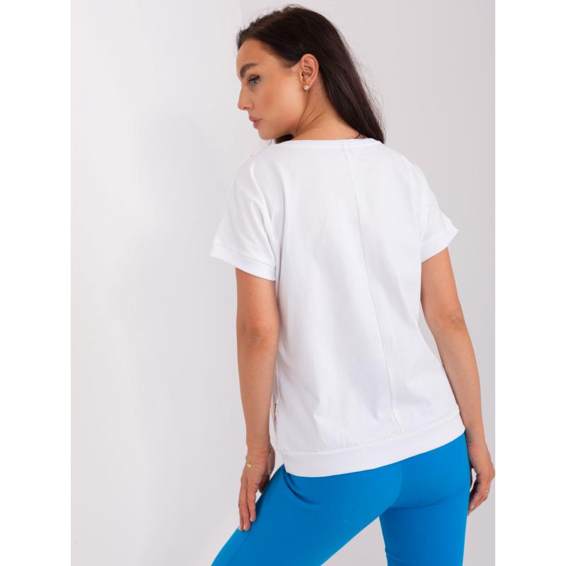 Női nyomtatott blúz CIA fehér és narancssárga