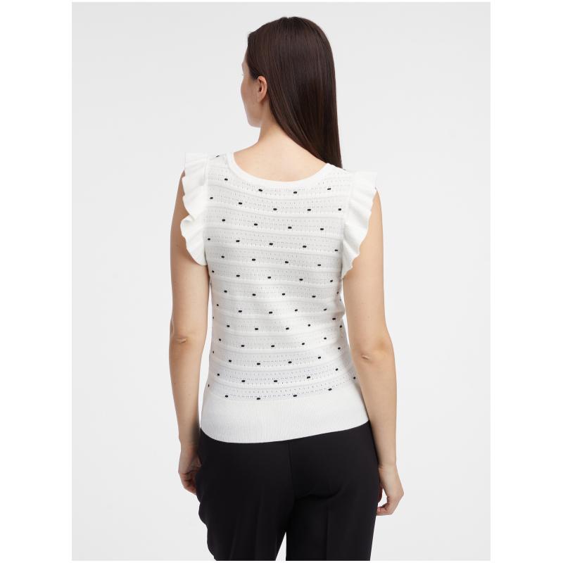 Fehér női pöttyös pulóveres ing