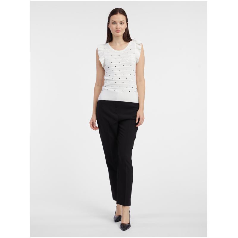 Fehér női pöttyös pulóveres ing
