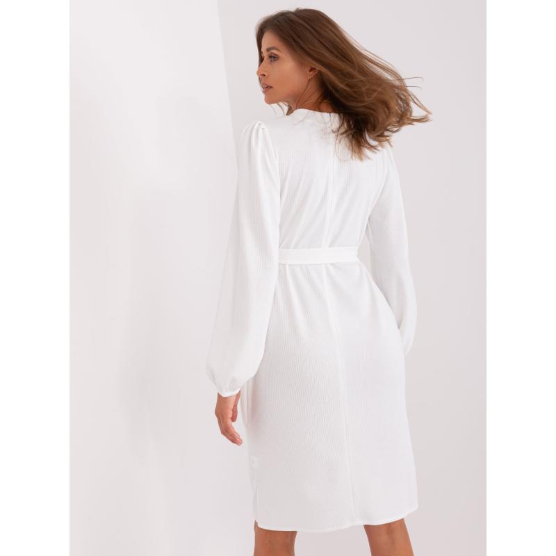 Dámské šaty s páskem RISSAH bílé 