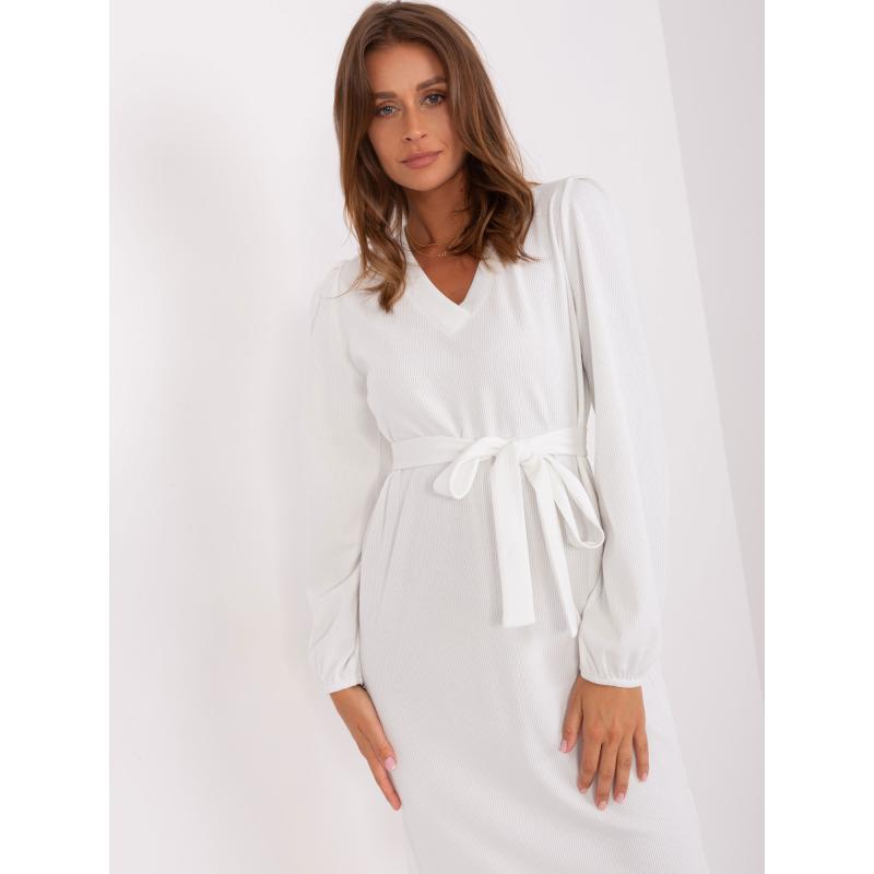 Dámské šaty s páskem RISSAH bílé 