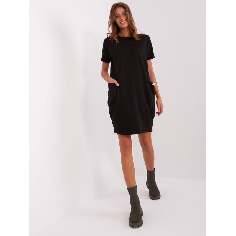 Női rövid ujjú ruha DRINA fekete