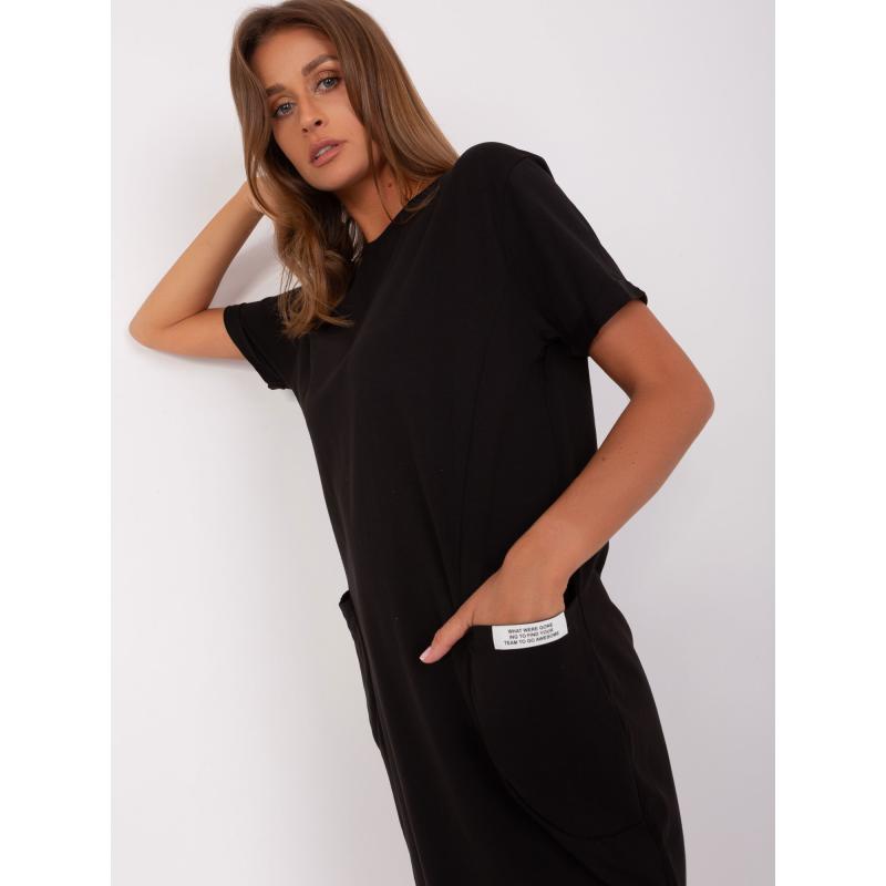 Női rövid ujjú ruha DRINA fekete