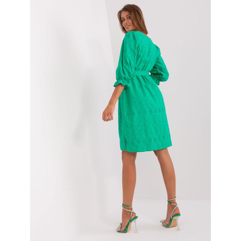 Dámské šaty s 3/4 rukávy MAATHA zelené 