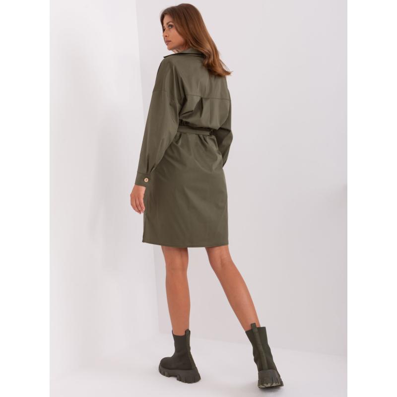 Dámské šaty s páskem ZULUNA khaki  
