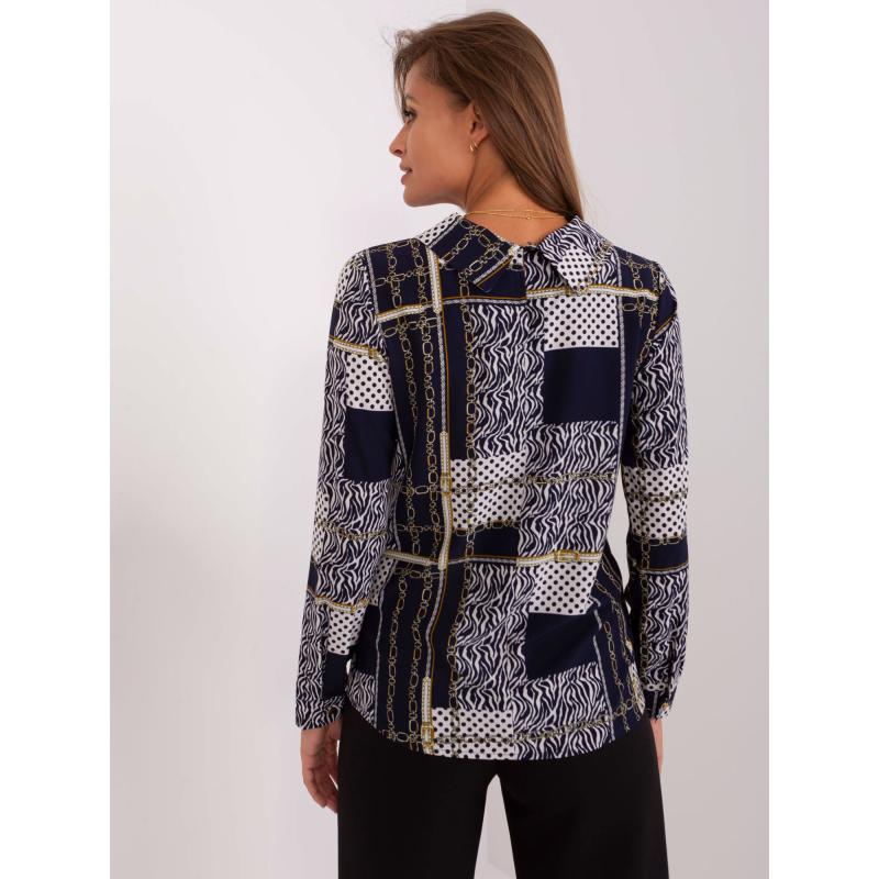 Dámská košile s potiskem a límečkem AZORA námořnicky modrá 