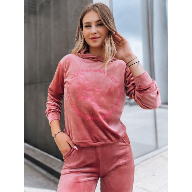 Női bársony szett VIP PRIVATE rózsaszín