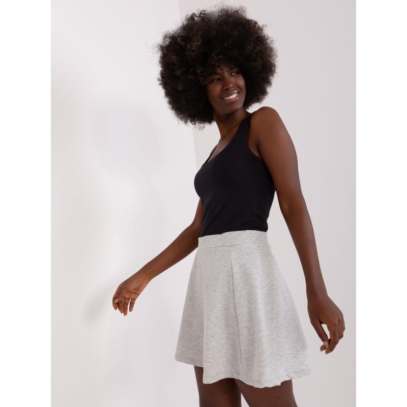 Női miniszoknya cipzárral GIRA világosszürke