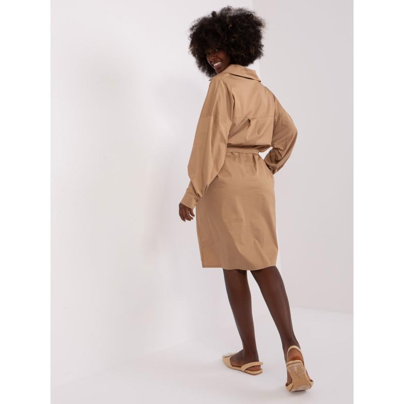 Dámské šaty s límečkem ZULUNA hnědé