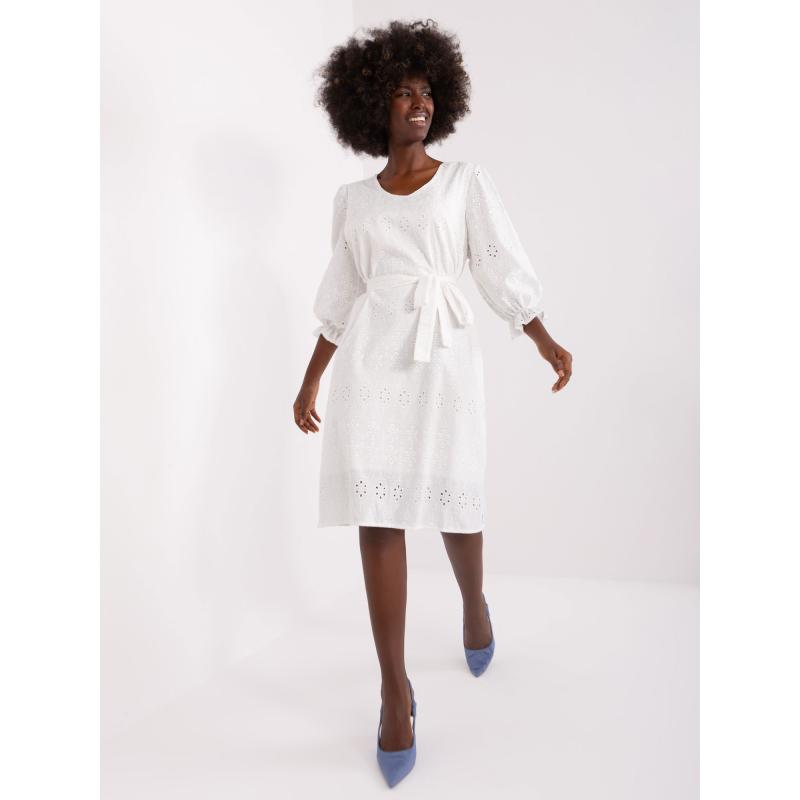 Dámské šaty s 3/4 rukávy AZURA ecru