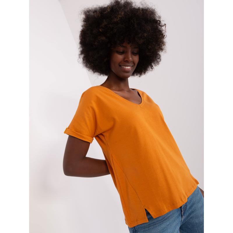 Női póló hasítékkal SISA világos narancssárga