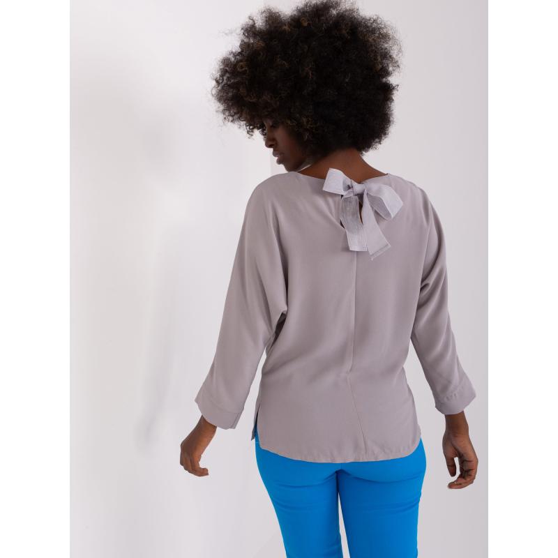 Dámská halenka s květinovým detailem CELA šedá 