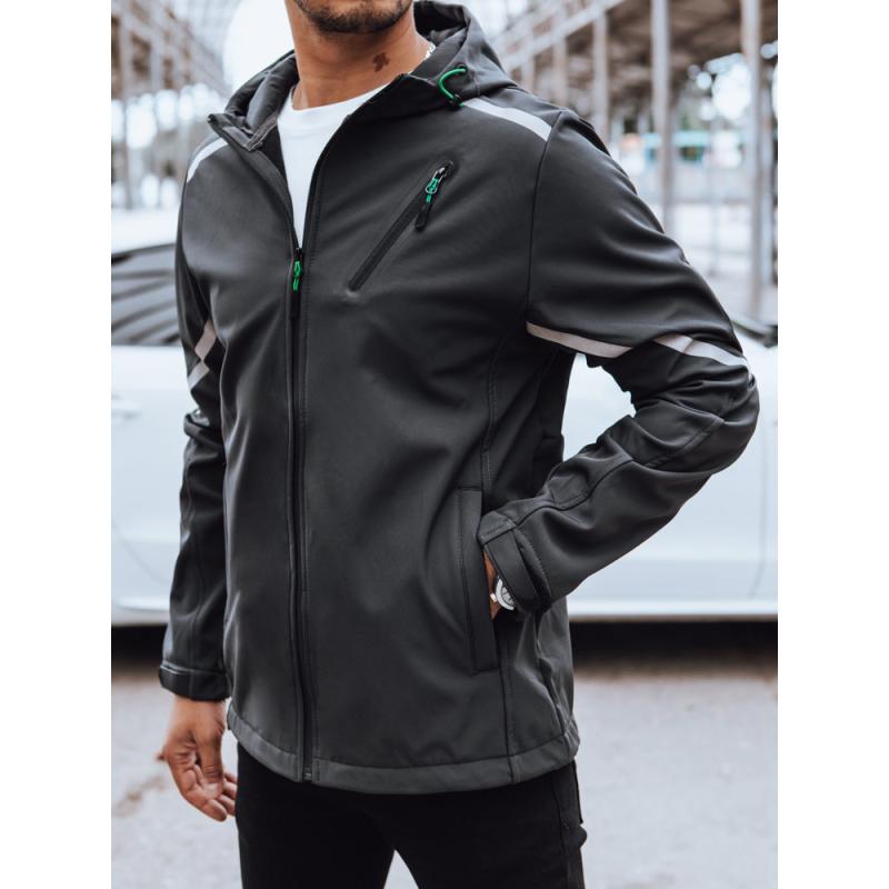 Pánská softshellová bunda s kapucí ORA tmavě šedá