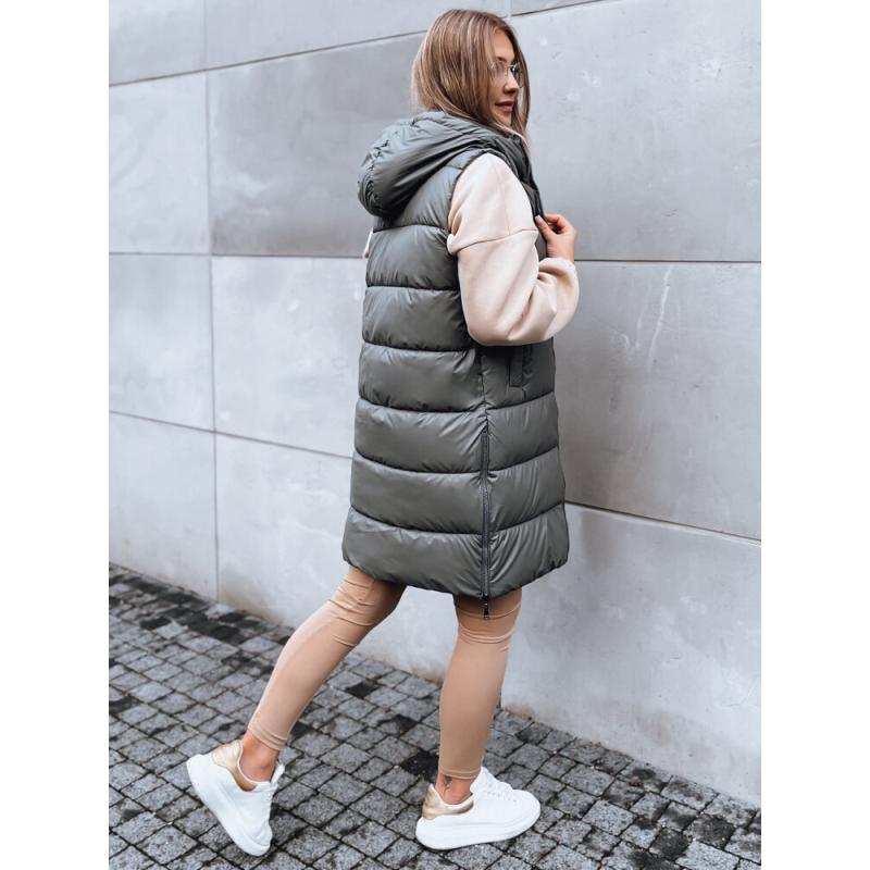 Dámská dlouhá zateplená vesta FAR AWAY tmavě šedá