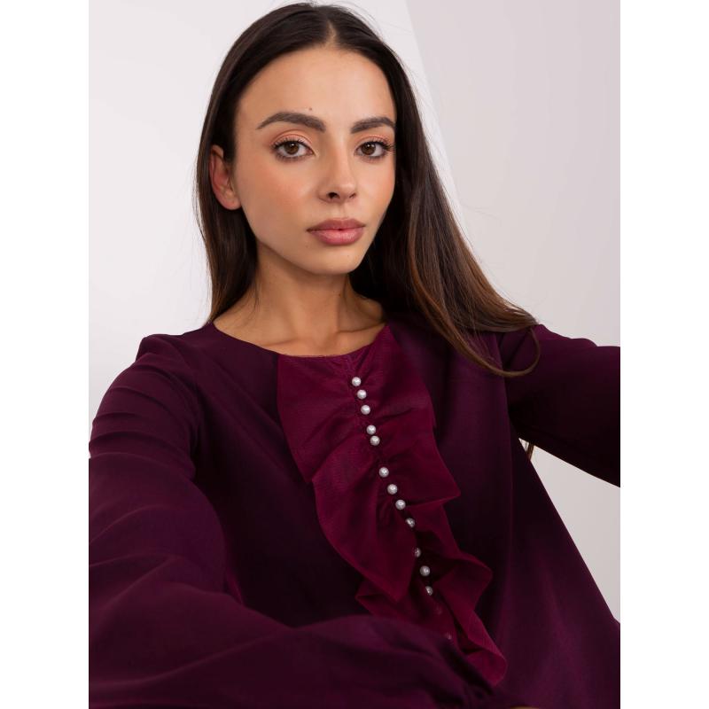 Dámská halenka s perlami OLEKA tmavě fialová