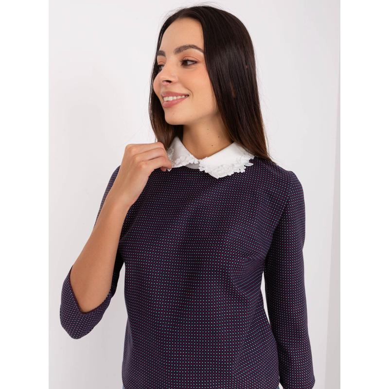 Dámská halenka s krajkovým lemem FLORETA námořnicky modrá