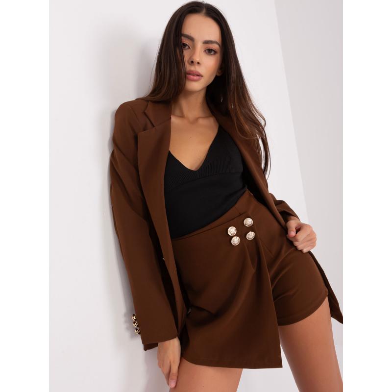 Női elegáns szett rövidnadrággal VIVIAN barna