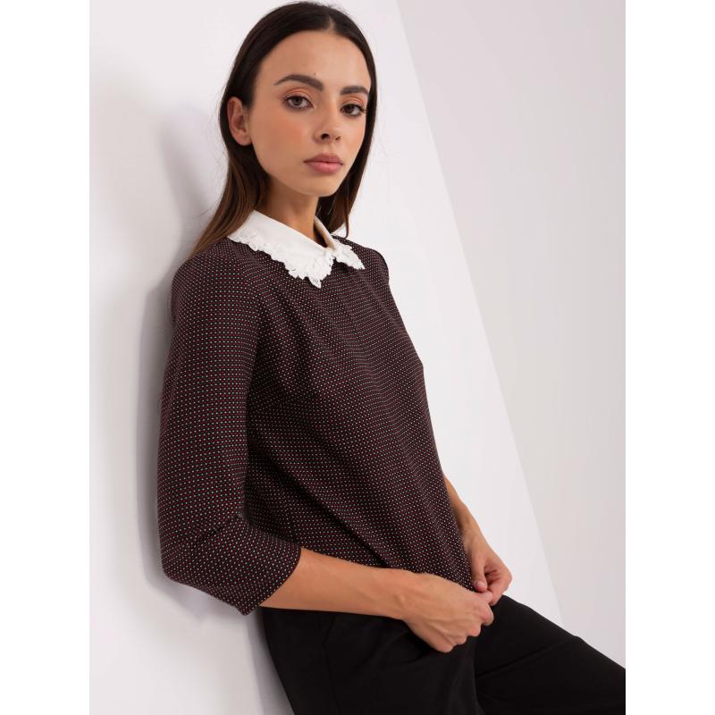 Női galléros blúz JULIETA fekete