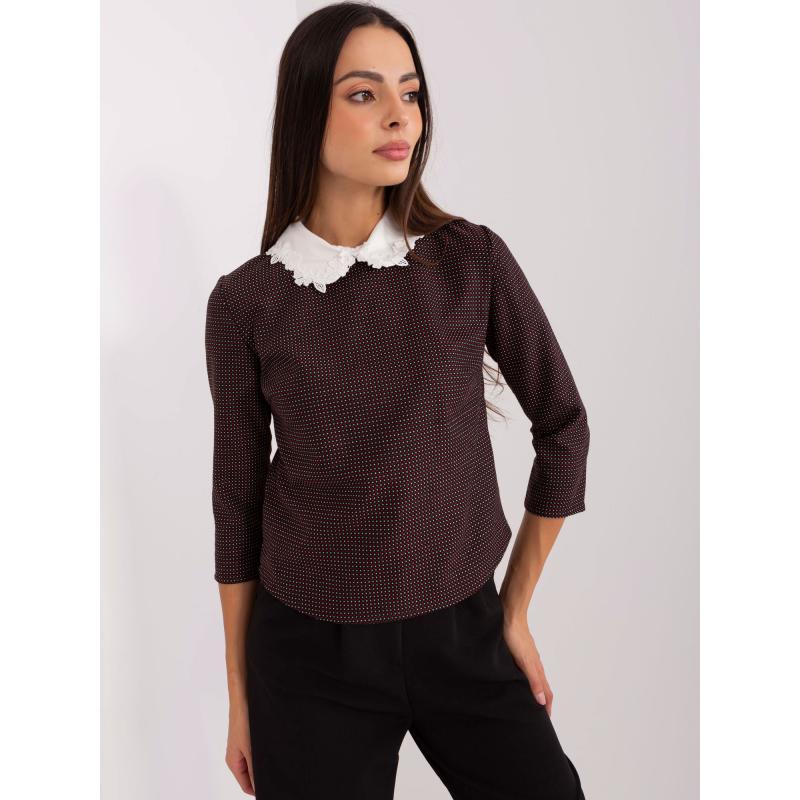 Női galléros blúz JULIETA fekete