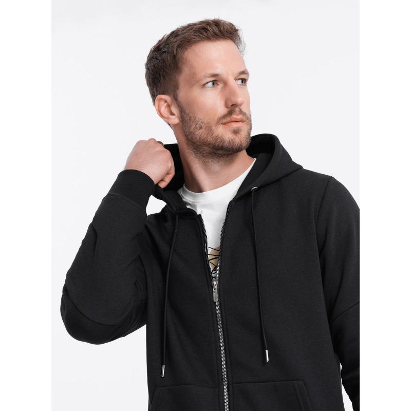 Pánska mikina na zips V1 OM-SSZP-22FW-003 čierna