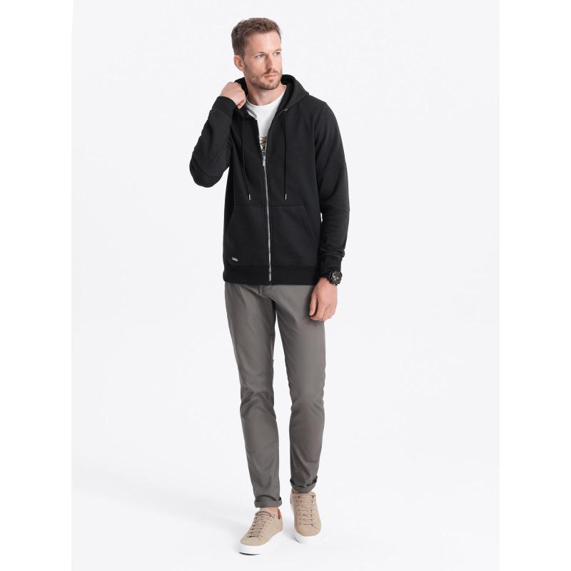 Pánska mikina na zips V1 OM-SSZP-22FW-003 čierna