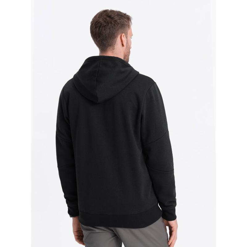 Pánska mikina na zips V1 OM-SSZP-22FW-003 čierna