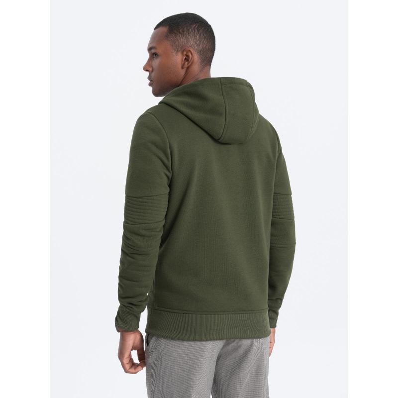 Pánska mikina na zips V1 OM-SSZP-22SS-010 olivová