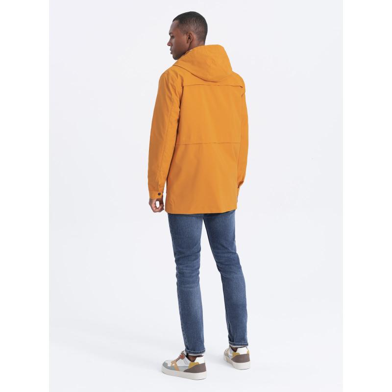 Pánska bunda parka s vreckami V3 OM-JANP-22FW-004 horčicová