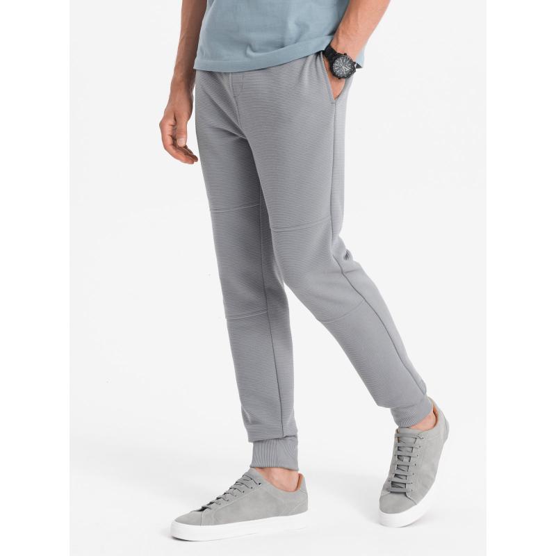 Pánské tepláky OM-PASK-0129 šedé V5 