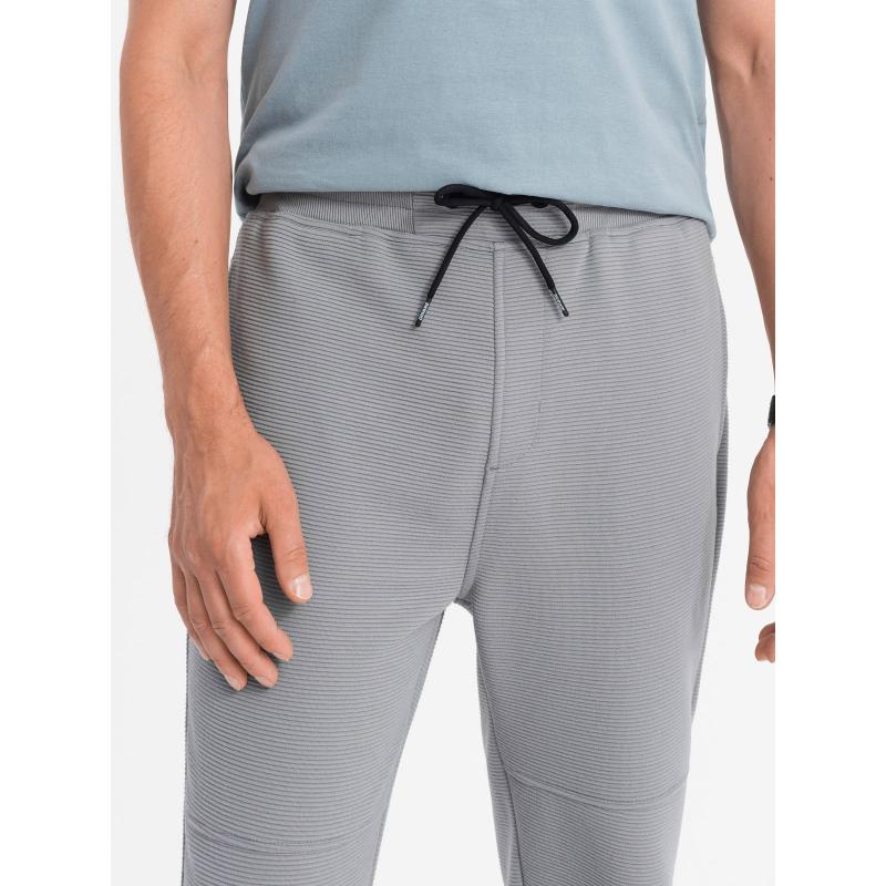 Pánské tepláky OM-PASK-0129 šedé V5 