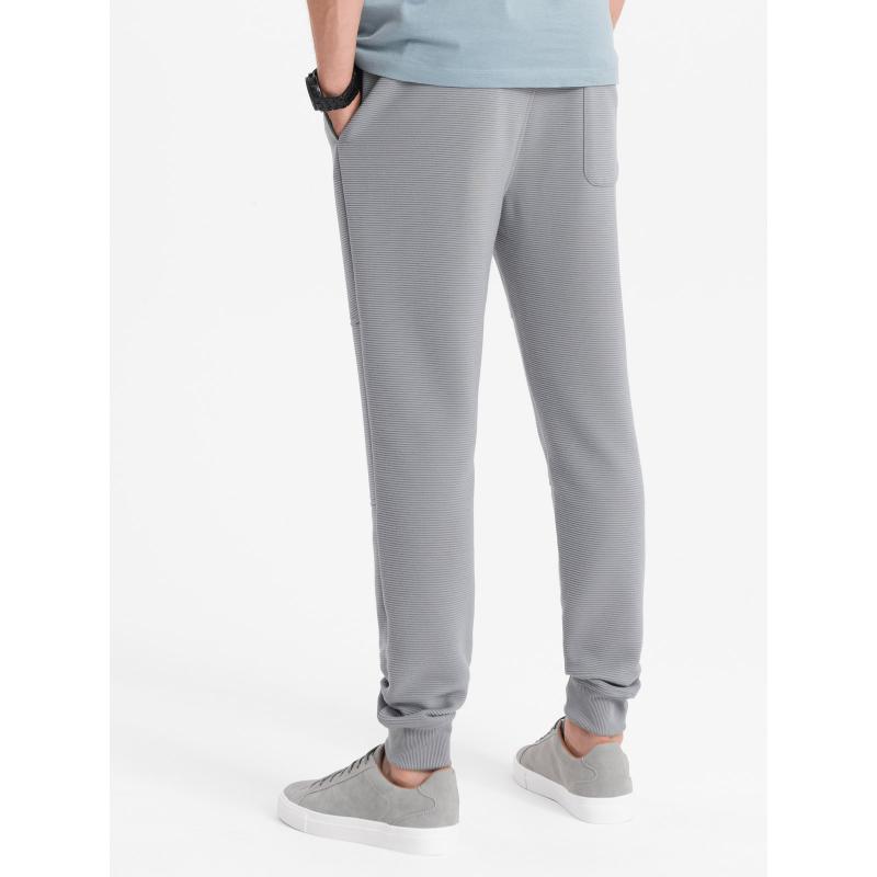 Pánské tepláky OM-PASK-0129 šedé V5 