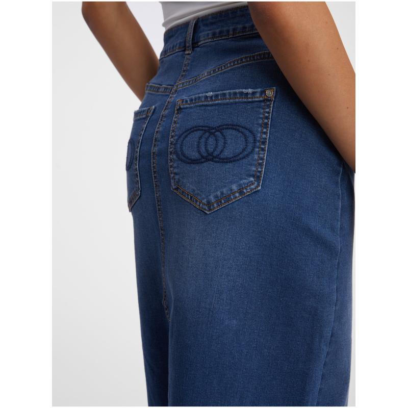 Modrá dámská džínová maxi sukně