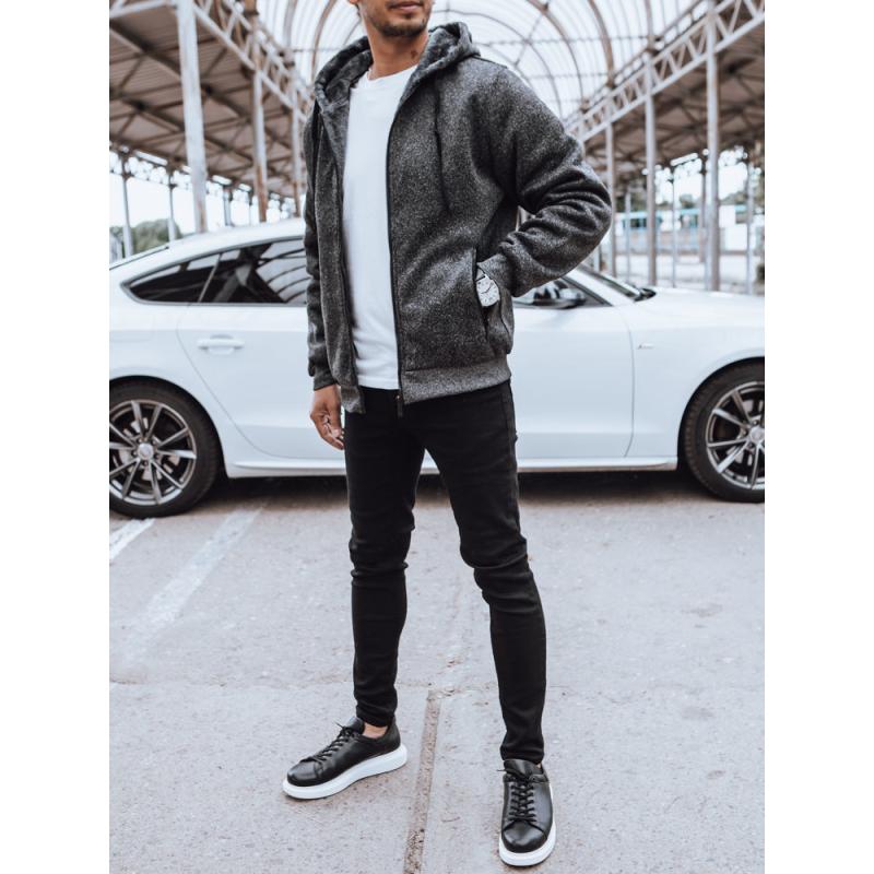 Pánská zateplená bunda s kapucí VERITA tmavě šedá