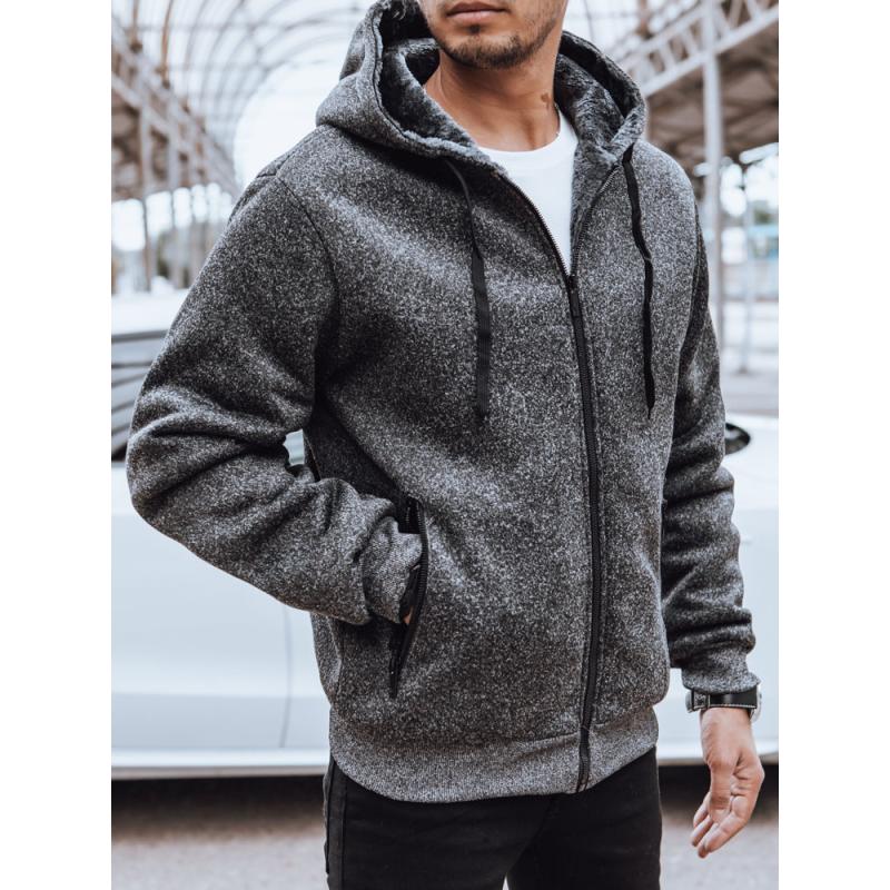 Pánská zateplená bunda s kapucí VERITA tmavě šedá