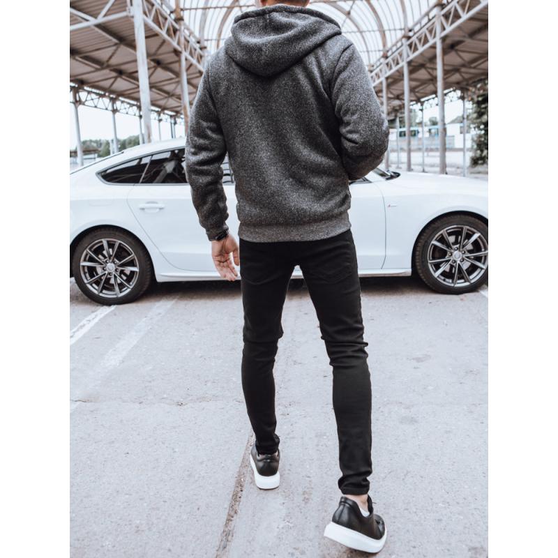 Pánská zateplená bunda s kapucí VERITA tmavě šedá