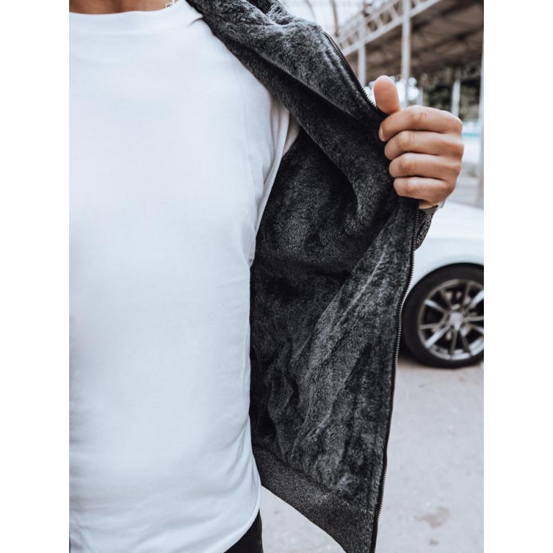 Pánská zateplená bunda s kapucí VERITA tmavě šedá