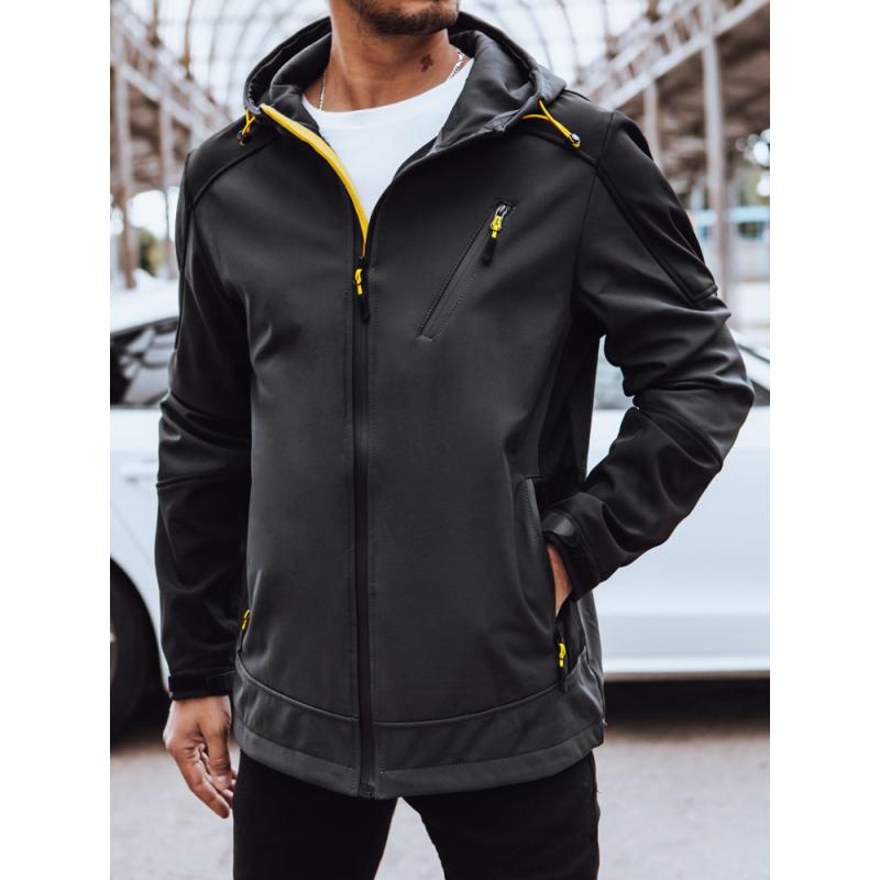 Férfi softshell dzseki kapucnival ASHA sötétszürke