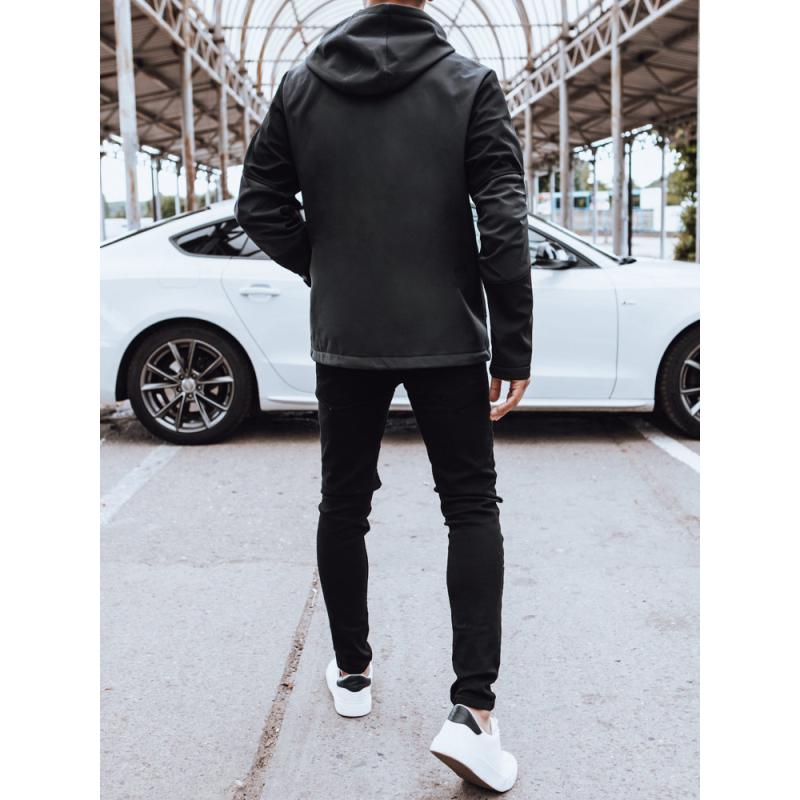 Férfi softshell dzseki kapucnival ASHA sötétszürke