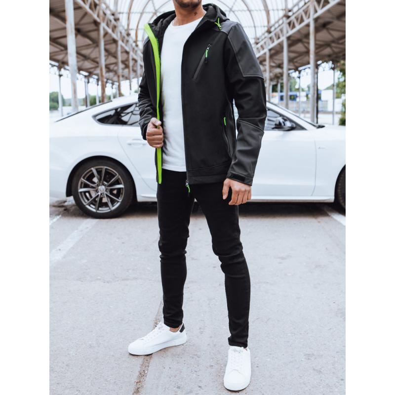 Férfi kapucnis softshell dzseki ASHA fekete