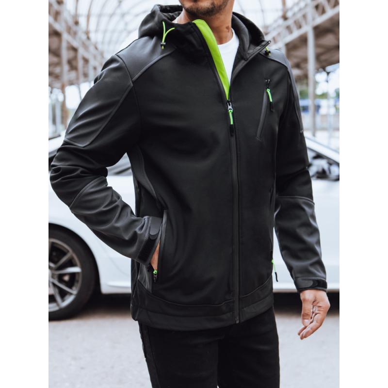 Férfi kapucnis softshell dzseki ASHA fekete