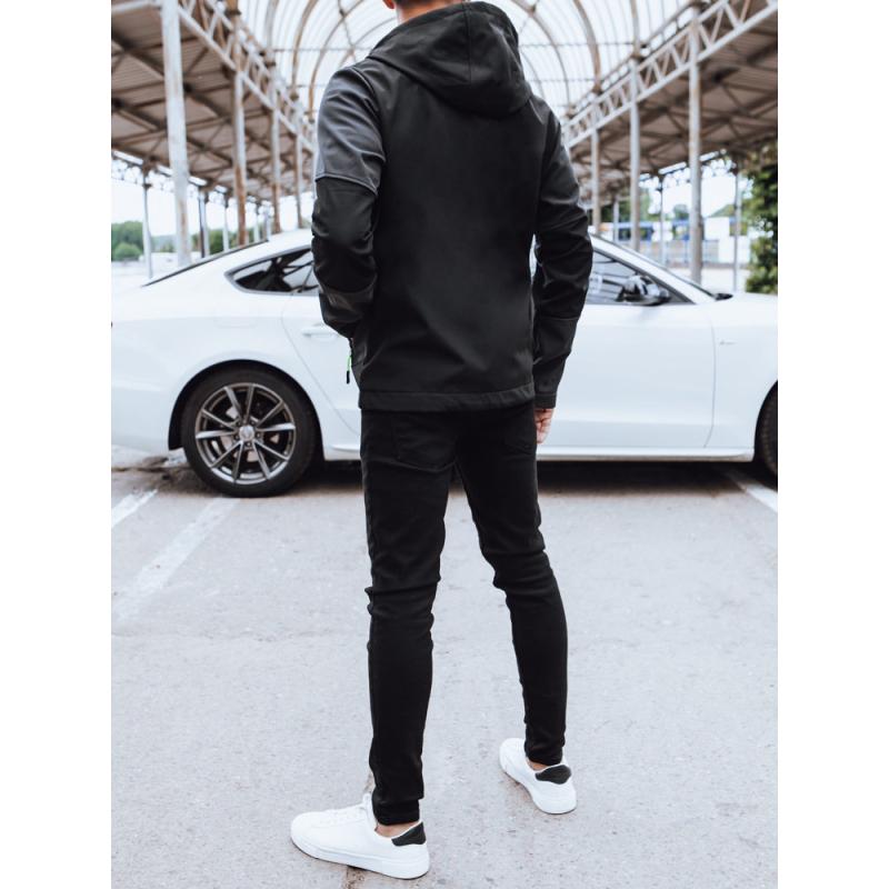 Férfi kapucnis softshell dzseki ASHA fekete